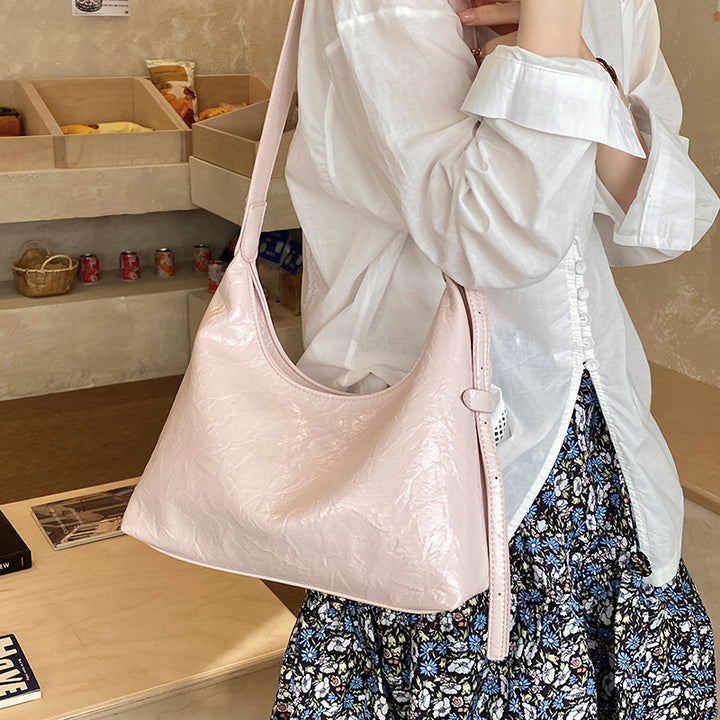 Soft Leather Minimalist Hobo Bag Bowlift