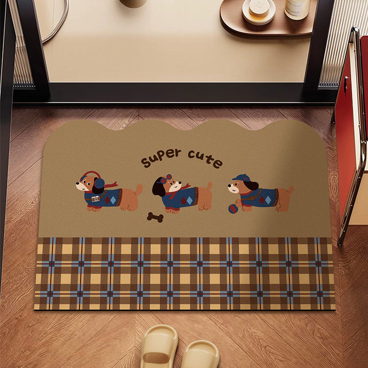 Playful Dog-Themed Floor Mat Bowlift