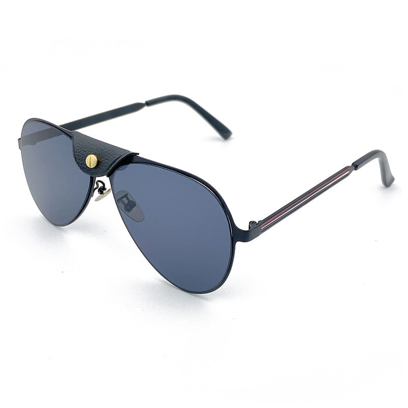 Retro Pilot Sunglasses with Blue Tinted Lenses Bowlift