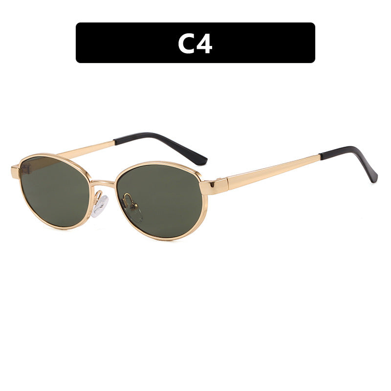 Women's fashionable sunglasses in an elegant oval design with a high-quality metal frame Bowlift