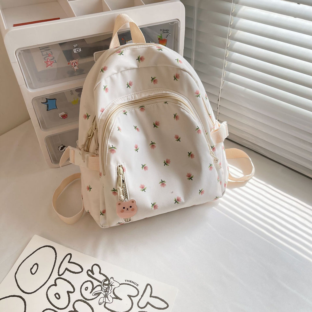 Cute Floral Embroidered Mini Backpack Bowlift