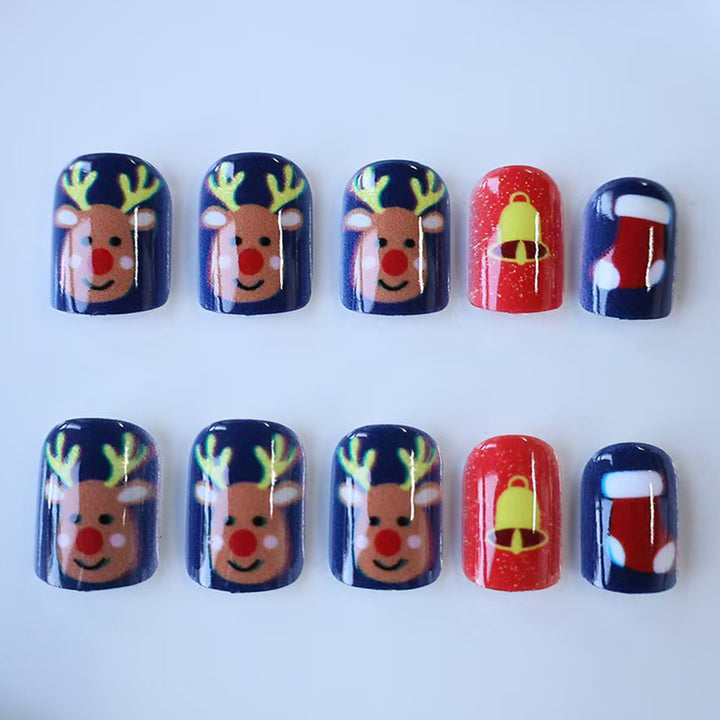 Festive artificial nails with Christmas design Bowlift