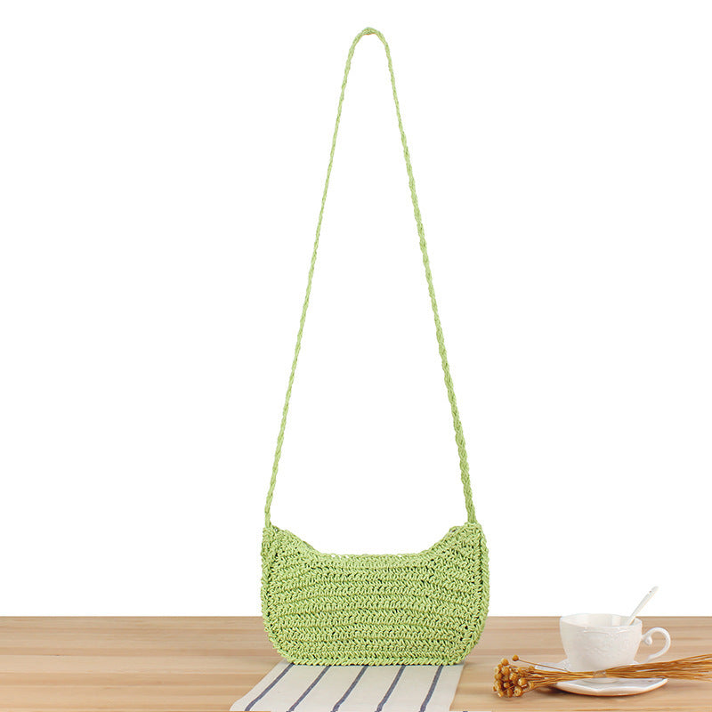 Elegant Shoulder Bag In Minimalist Crochet Design Bowlift