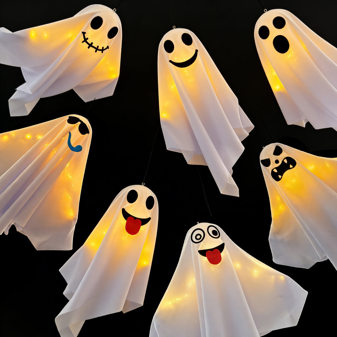 Decorative Halloween Ghost Figure with LED Lighting
