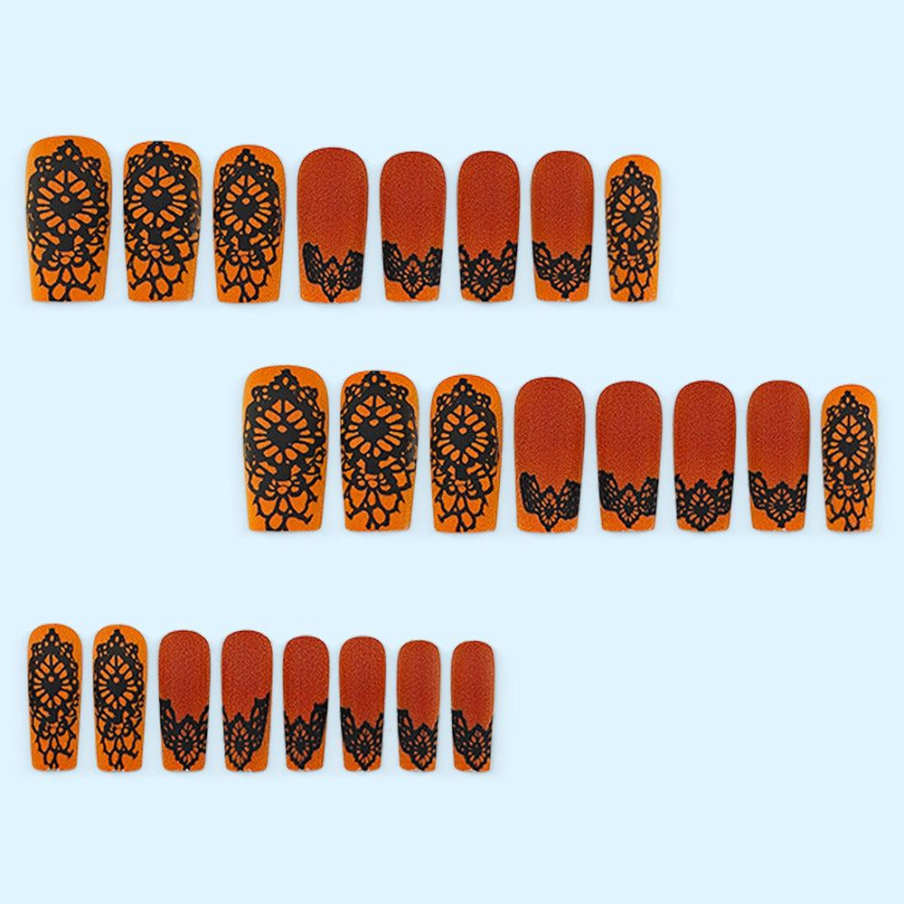 Artificial nails with floral tips pattern Bowlift