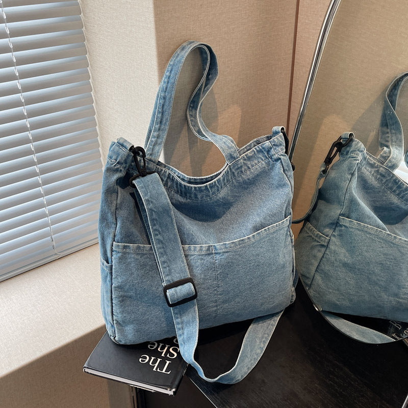 Premium Denim Shoulder Bag Bowlift
