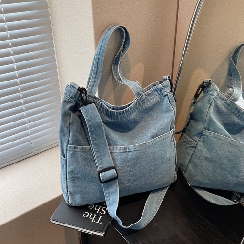 Premium Denim Shoulder Bag Bowlift