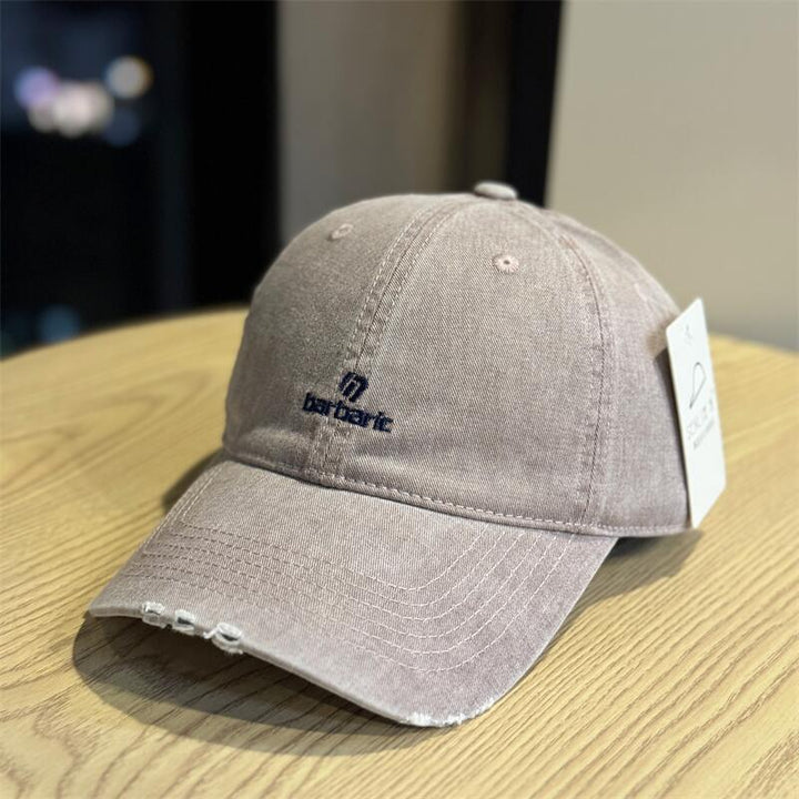 Men's Distressed Cotton Twill Baseball Cap Bowlift