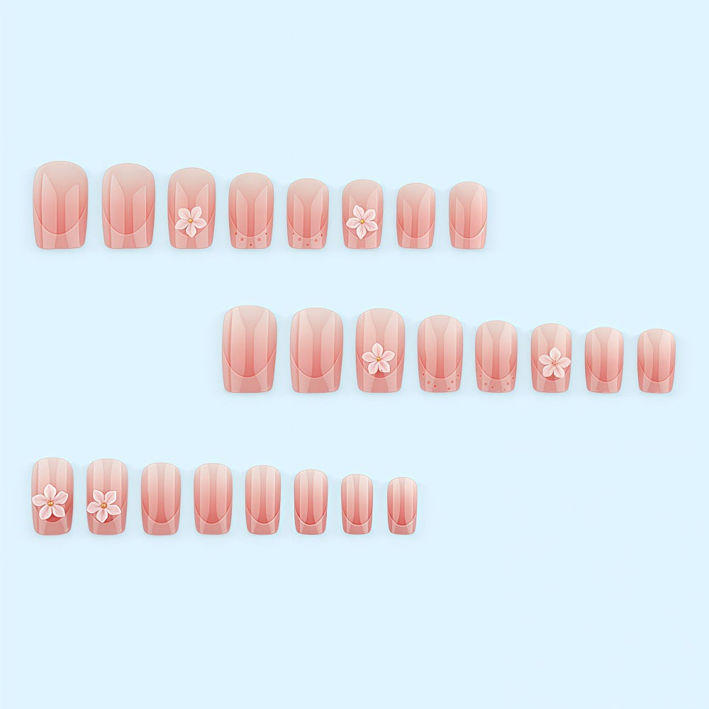 Artificial nails with 3D flower design Bowlift