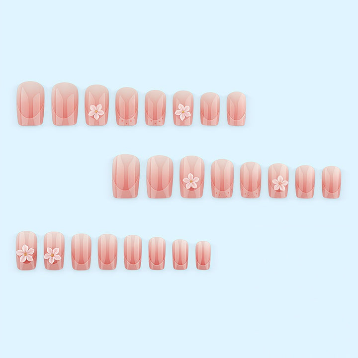 Artificial nails with 3D flower design Bowlift
