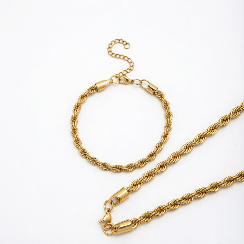 Stylish Braided Chain Jewelry Set Bowlift