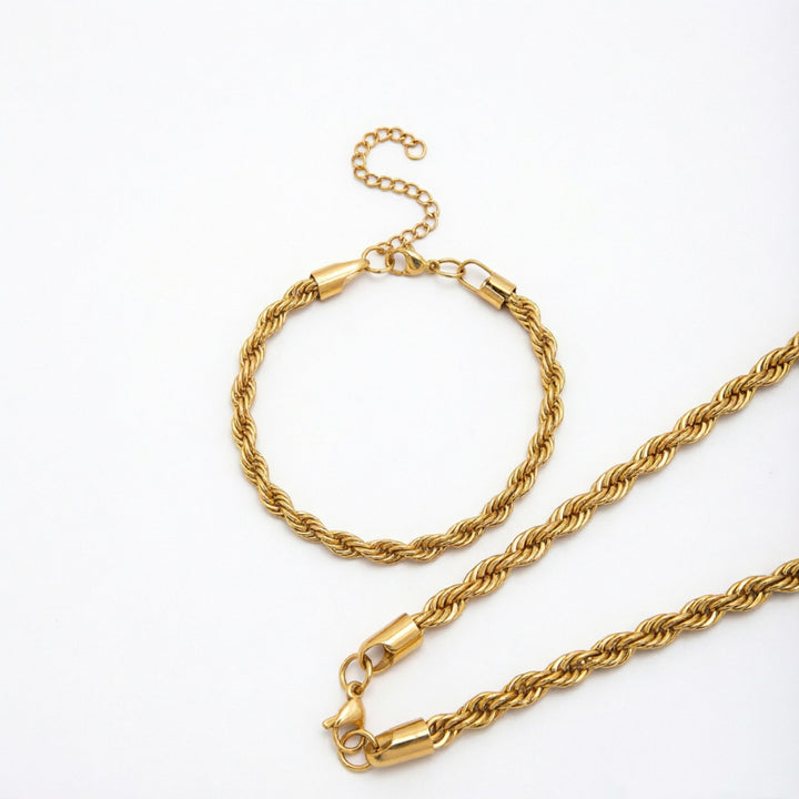 Stylish Braided Chain Jewelry Set Bowlift
