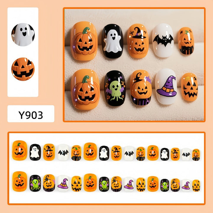 Artificial nails with spooky Halloween designs Bowlift