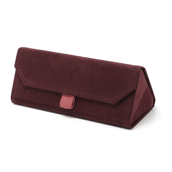 Foldable Triangular Suede Eyewear Case Bowlift