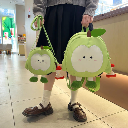 Plush Backpack in Cheerful Apple Design Bowlift