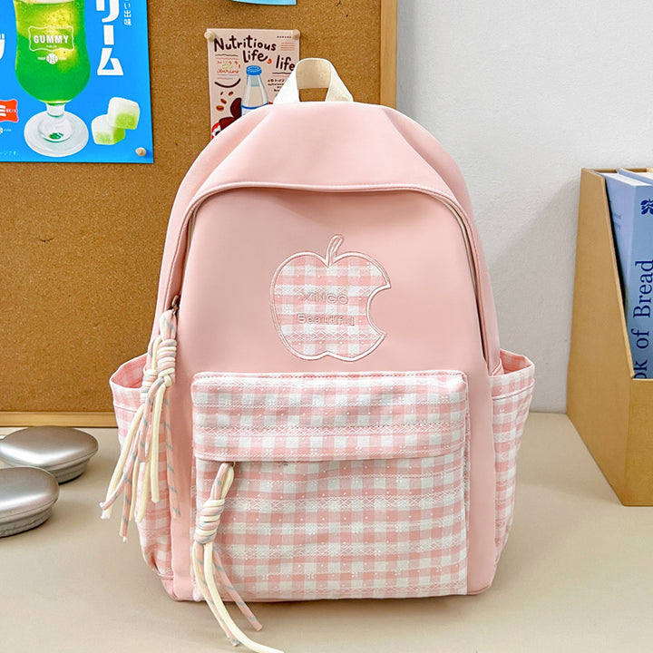Vintage Style Gingham Patterned Backpack Bowlift