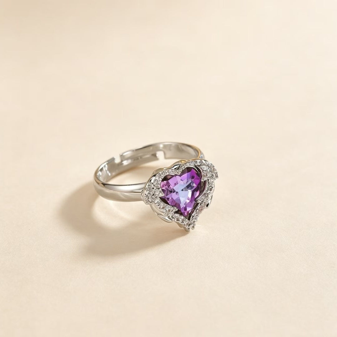 Butterfly Statement Ring With Pear And Marquise Cut Cubic Zirconia And Rhodium Plated Band