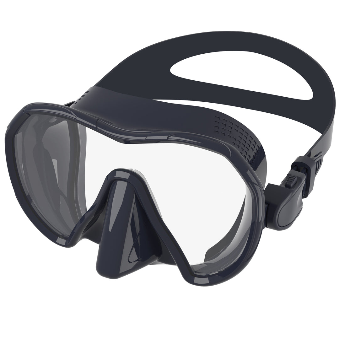 Diving mask with wide field of vision and comfortable silicone edge Bowlift