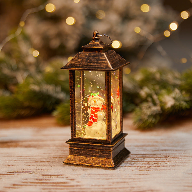 Decorative Snowman Telephone Booth Figurine Bowlift