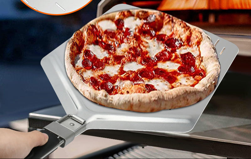 perforated stainless steel pizza peel with folding handle Bowlift