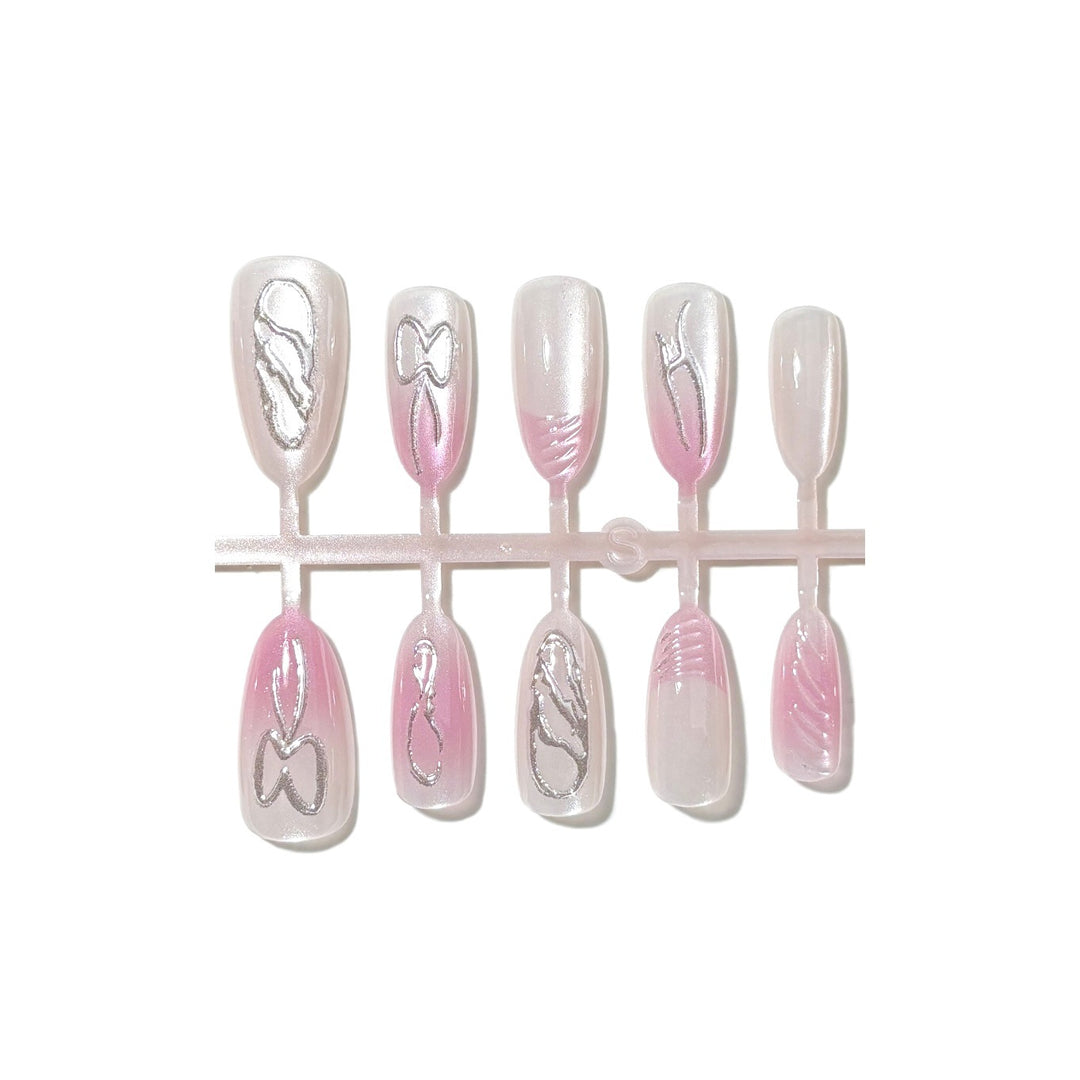 Press-On Nail Art Set with Elegant Styles