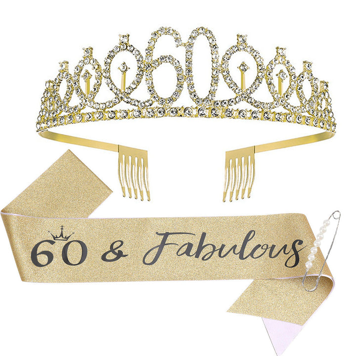 Ladies Sparkling Tiara with personalized 80th Birthday Inscription Bowlift