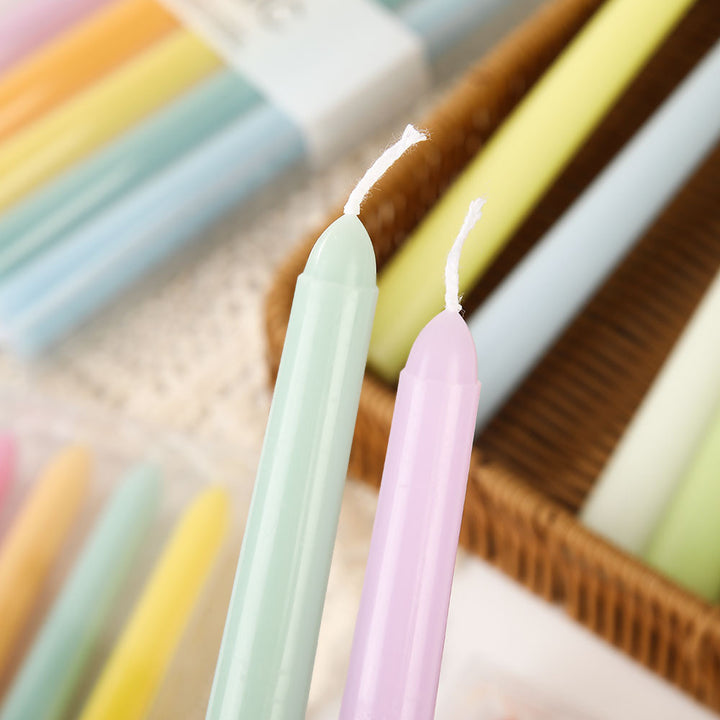 Pastel tapered dinner candles Bowlift