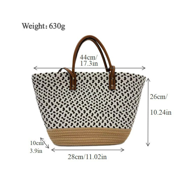 Large beach bag with faux leather handles Bowlift