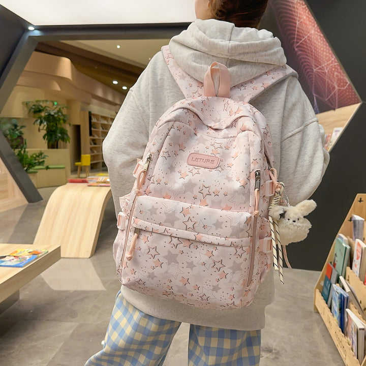 Star-Patterned Lightweight Backpack Bowlift