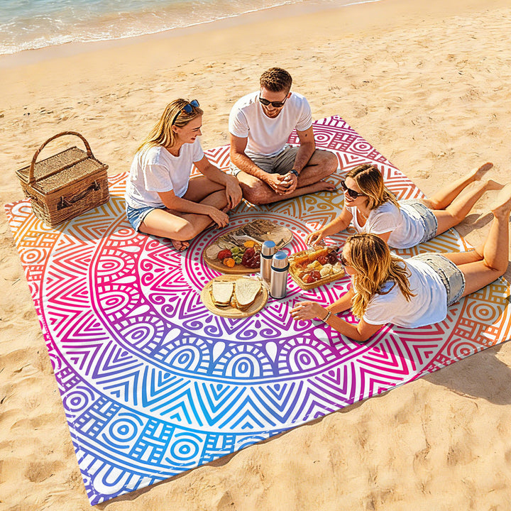Mandala Design Beach Mat Bowlift