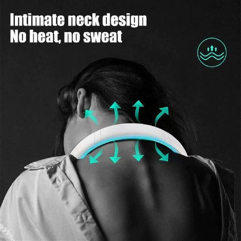 Unisex one size ergonomic U-shaped portable neck cooling fan with bladeless airflow Bowlift