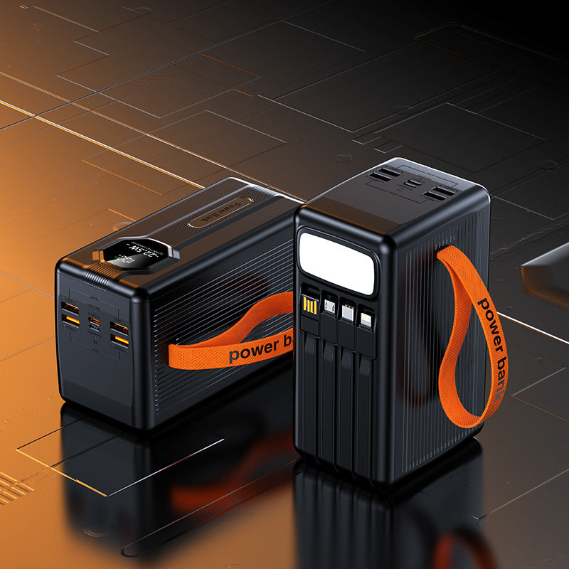 Portable power bank with integrated charging cables and intelligent fast charging function Bowlift