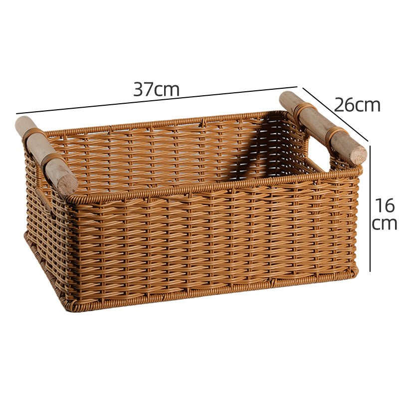 Handcrafted Rectangular Wicker Storage Bin Bowlift