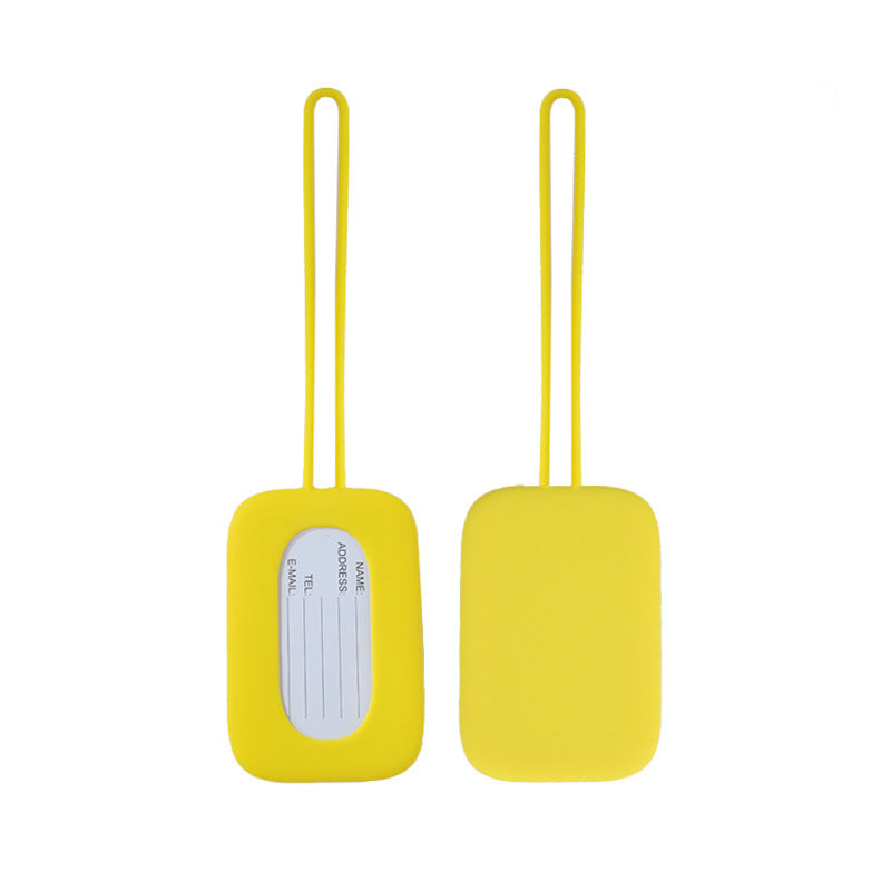 silicone luggage tag with ID window and elastic strap Bowlift