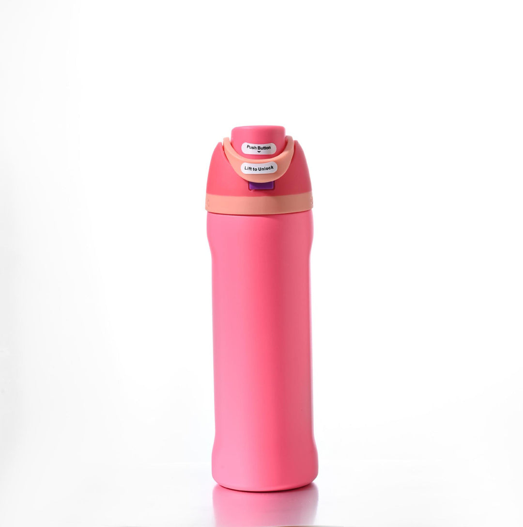 Insulated Stainless Steel Vacuum Water Bottle With One-Touch Flip Lid And Leakproof Safety Lock