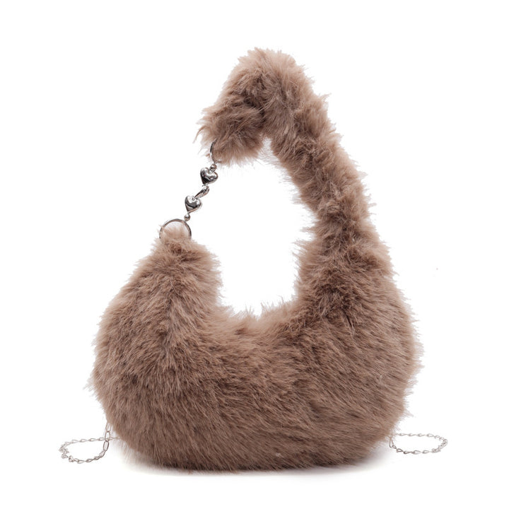 Plush Shoulder Bag with Unique Design Bowlift