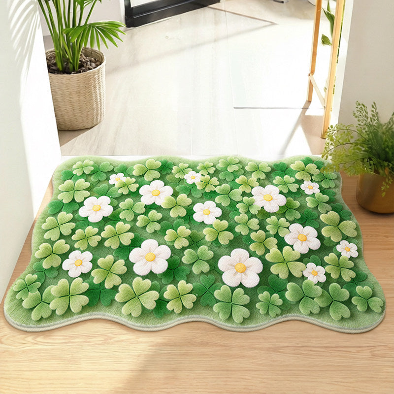 Floral-Themed Memory Foam Bath Mat Bowlift