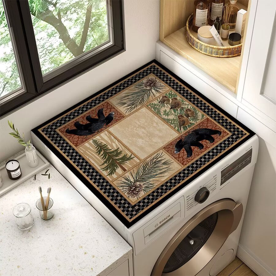 Wildlife-Themed Laundry Room Mat Bowlift