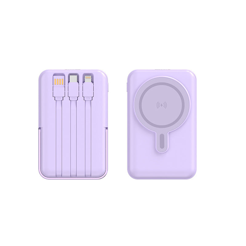 Multifunctional power bank with integrated charging cables Bowlift