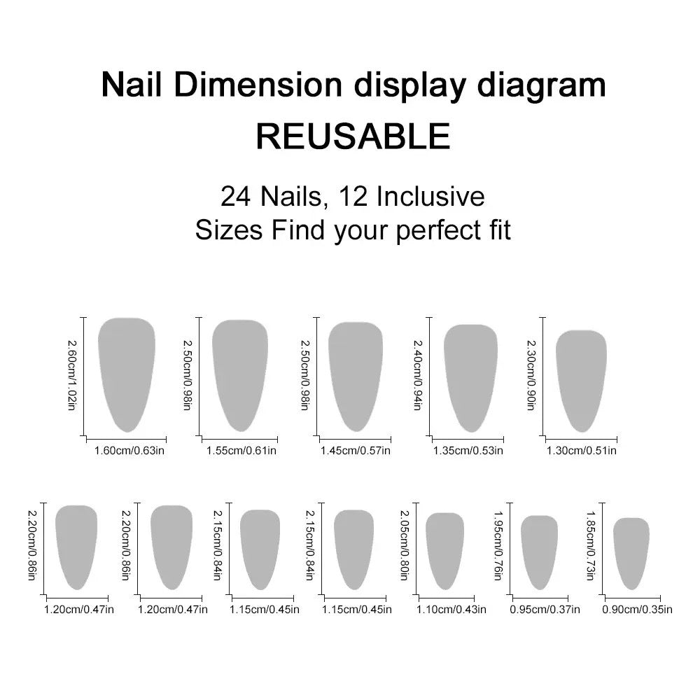 Artificial nail set with elegant, shiny finish Bowlift