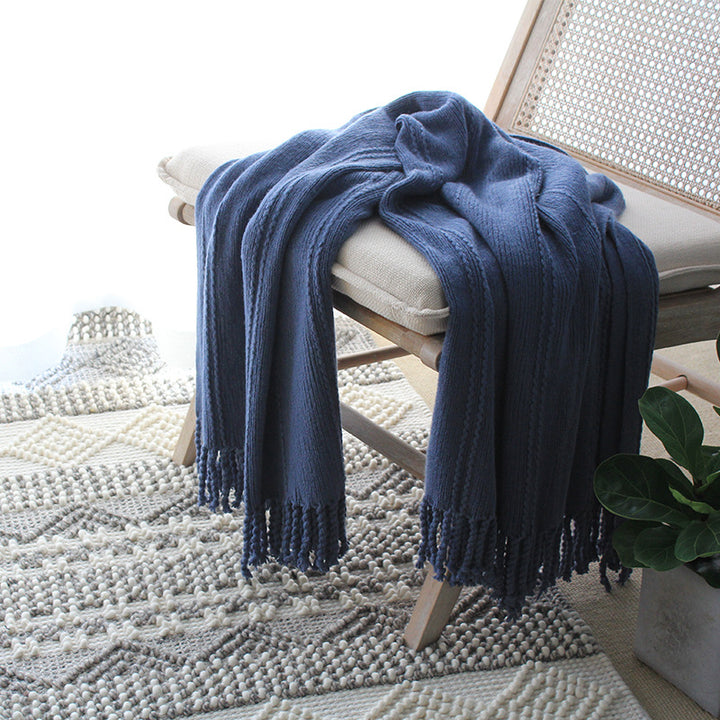 Soft Textured Knitted Blanket
