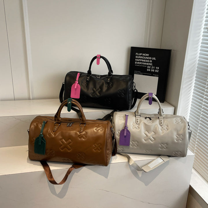 Premium Leather Weekend Duffle Bag Bowlift