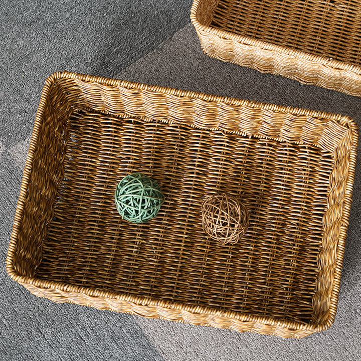 Handcrafted Rectangular Woven Storage Basket Bowlift
