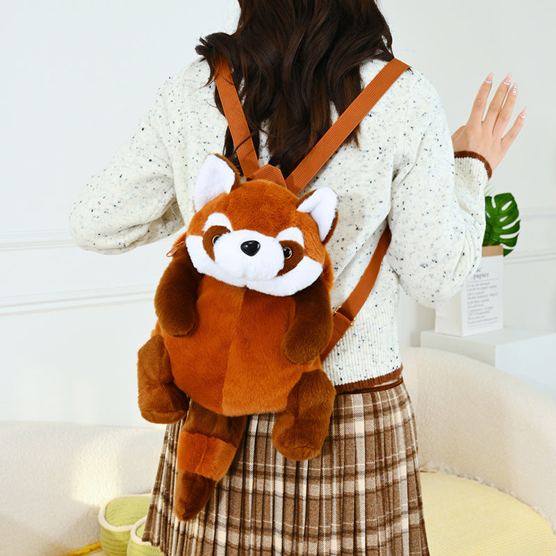 Plush Shoulder Bag with Cute Red Fox Design Bowlift