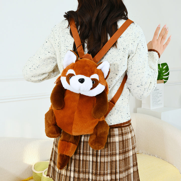Plush Shoulder Bag with Cute Red Fox Design Bowlift