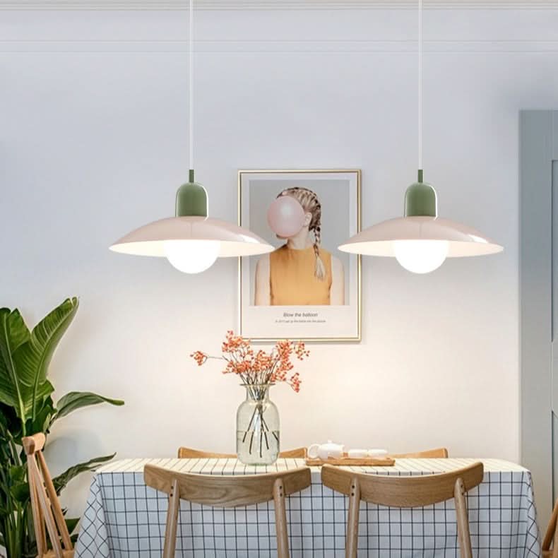 BowLift | Modern Macaron Bauhaus Pendant Light – Iron Shade