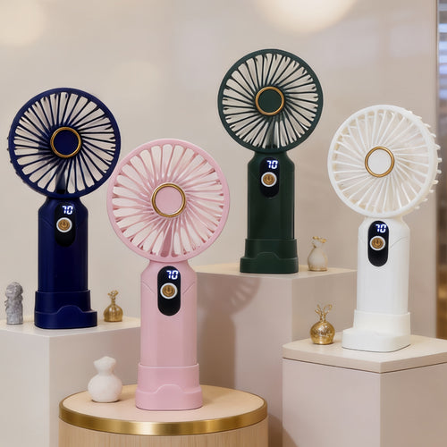 Women's Portable Hand Fan with Digital Display Bowlift   1782815881