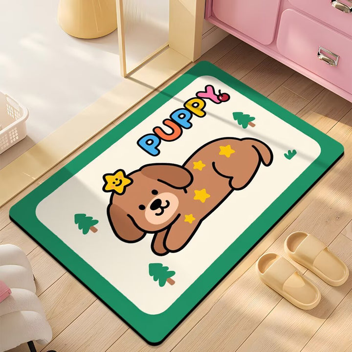 Cute Cartoon Dog Shower Mat Bowlift