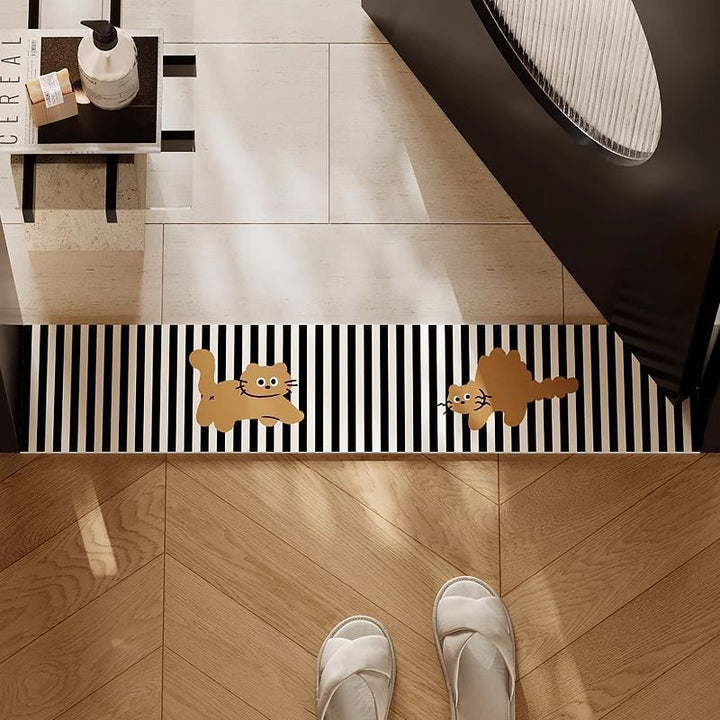 Playful Cat-Themed Door Mat Bowlift