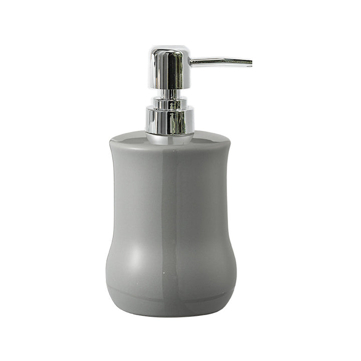 Ceramic Ribbed Soap Dispenser with Chrome Pump Bowlift